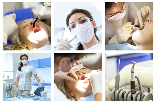 Dentist Collage, including taking health history